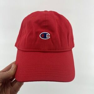 Champion Logo Cap Hat Adjustable-OSFA One Size Red Unisex